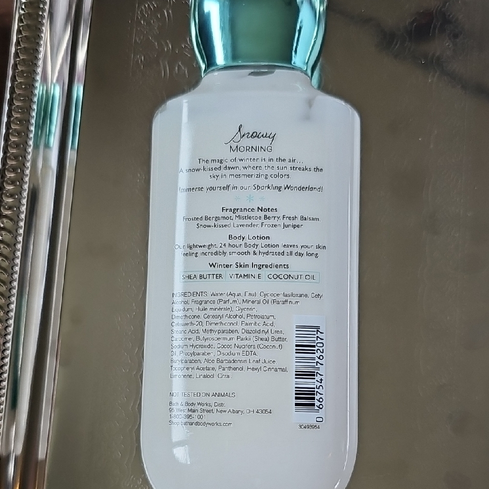 New Bath & Body Works Snowy Morning Body Lotion W Shea Butter & Vitamin E - Picture 2 of 2